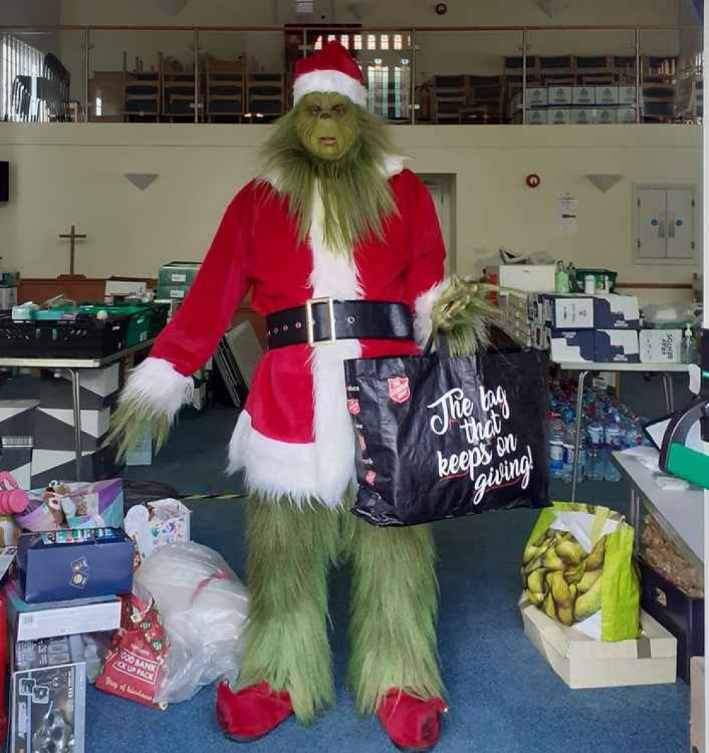 The Maldon Grinch helping out with The Salvation Army Christmas Appeal