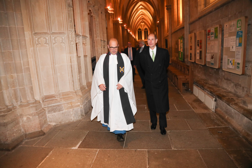 HRH Prince Edward with the Precentor of Wells