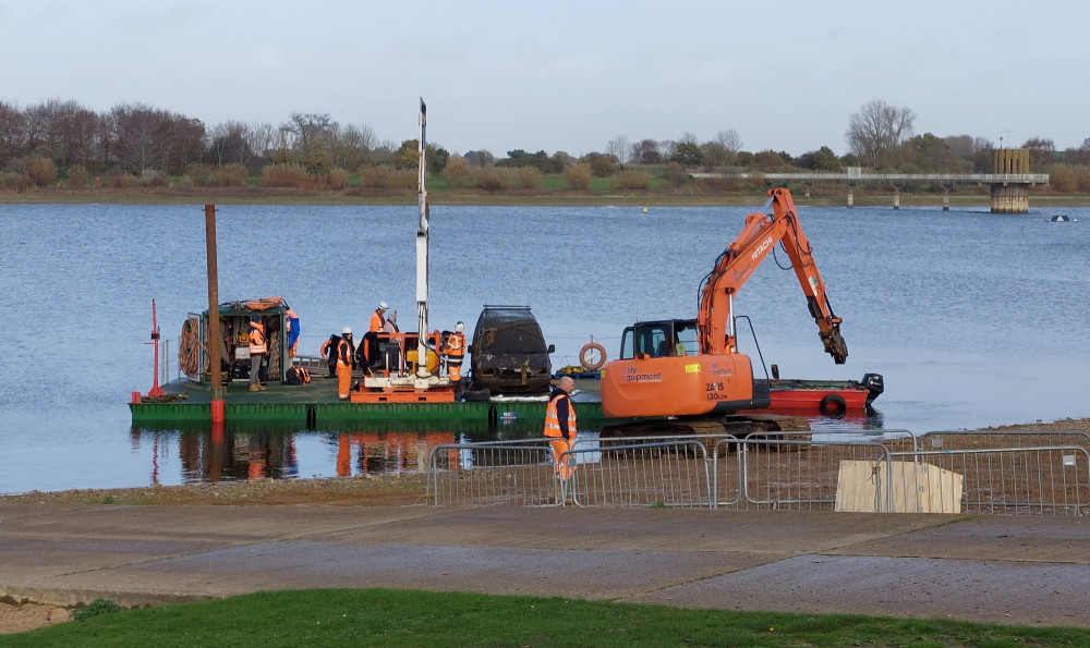 Police recover stolen vehicles from Alton Water (Picture: Suffolk Police)