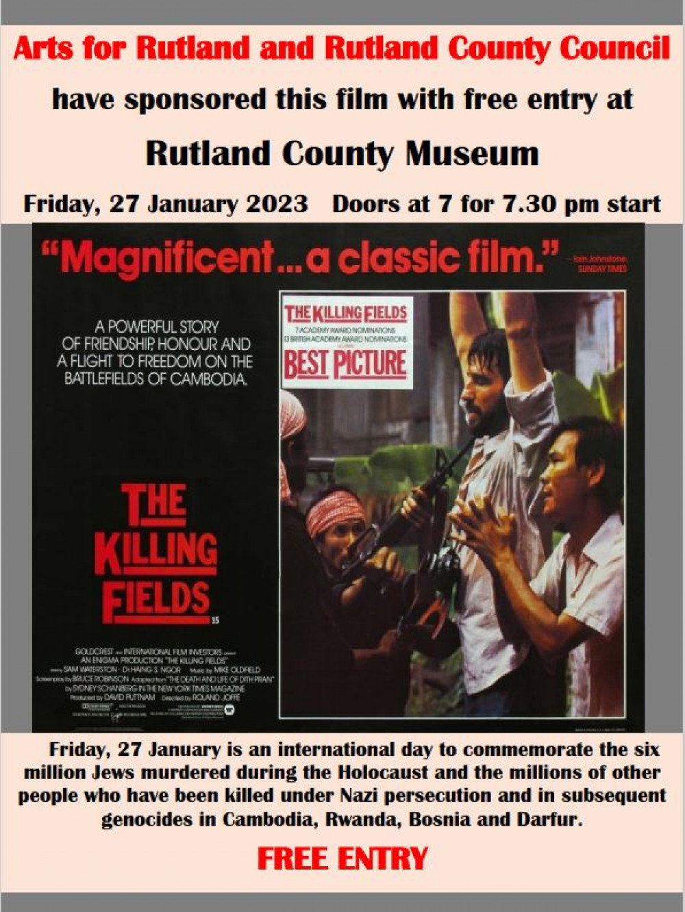 The Killing Fields flyer