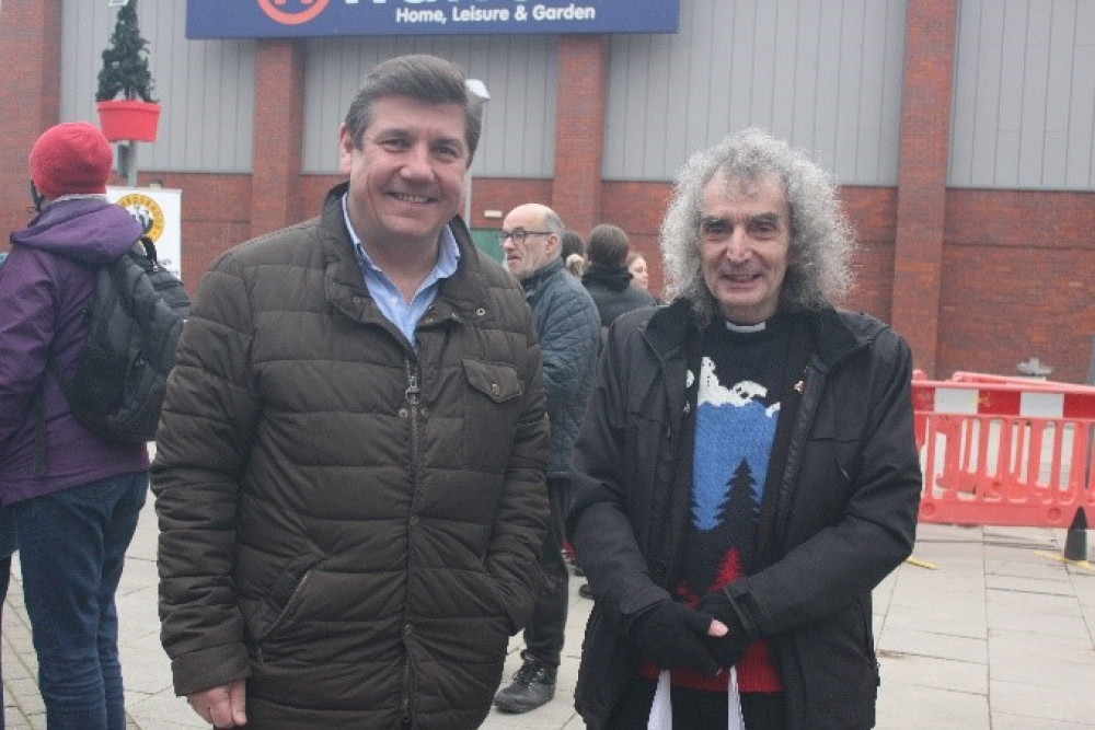 Stephen Metcalfe with Rev Simon Law from St Gabriel’s Church.