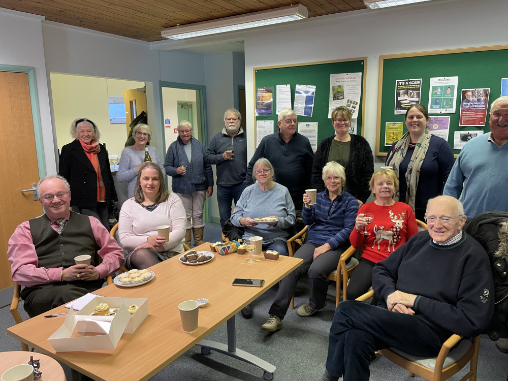 PCC Matthews with Ketton villagers.