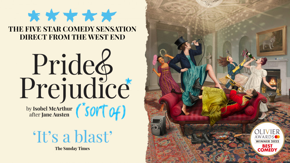 Pride and Prejudice* (*sort of) is a unique and audacious retelling of Jane Austen’s most iconic love story. Men, money and microphones will be fought over in this irreverent but affectionate adaptation, where the stakes couldn’t be higher when it comes to romance. It’s the 1800s. It’s party time. Let the ruthless matchmaking begin. Pride and Prejudice* (*sort of) is a unique and audacious retelling of Jane Austen’s most iconic love story. Men, money and microphones will be fought over in this irreverent but affectionate adaptation, where the stakes couldn’t be higher when it comes to romance. It’s the 1800s. It’s party time. Let the ruthless matchmaking begin.
