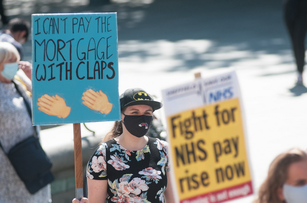 NHS nurses go on strike leaving hospital services reduce. Photo: Tim Dennell.