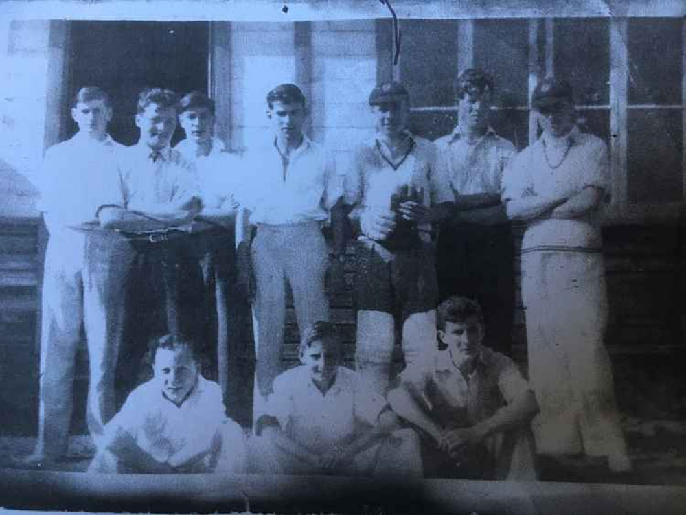 Ronald Sampson (back, with gloves) at Maldon Grammar School just after the War