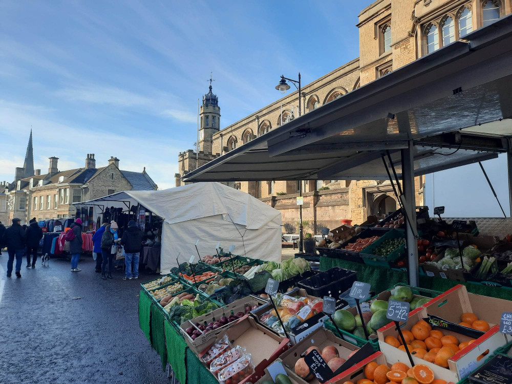 Stamford fruit and veg market, Friday.