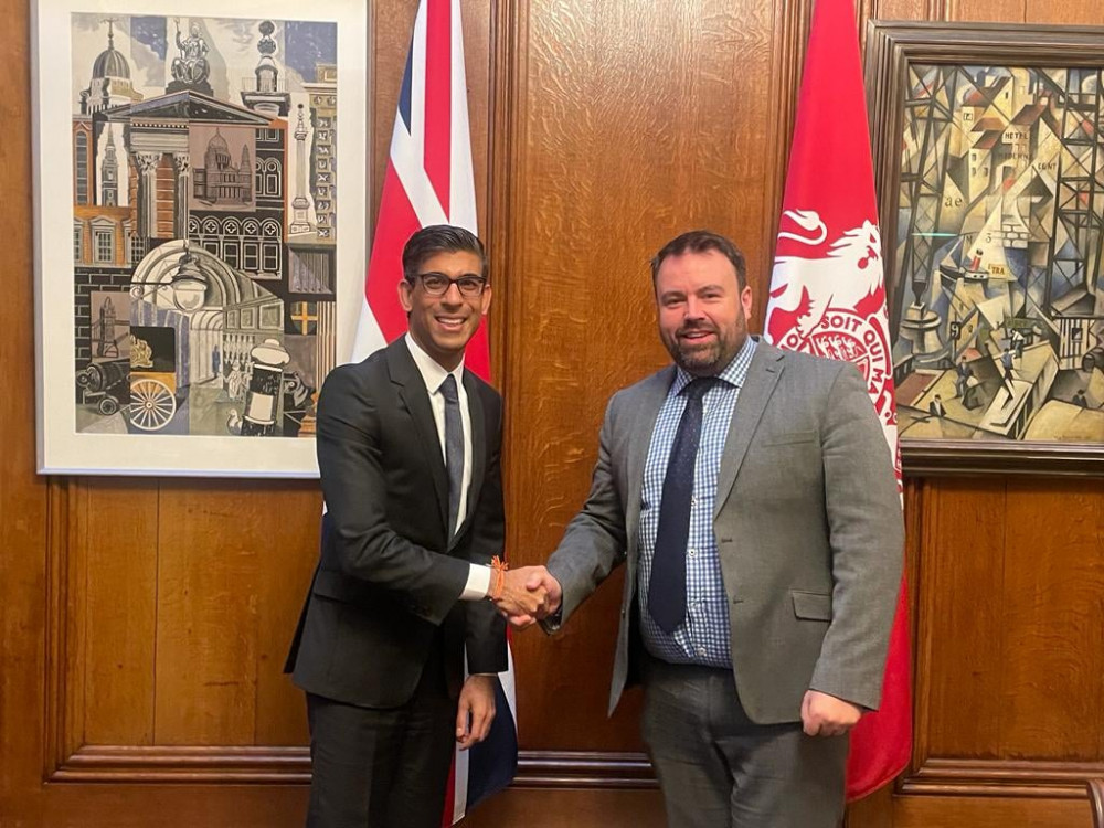 West Dorset MP Chros Loder (right), pictured here with Prime Minister Rishi Sunak, has welcomed the announcement