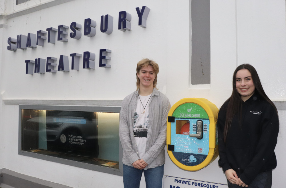 Josh Meredith and Lucy Barallon outside Shaftesbury Theatre, Dawlish Josh Meredith and Lucy Barallon outside Shaftesbury Theatre, Dawlish