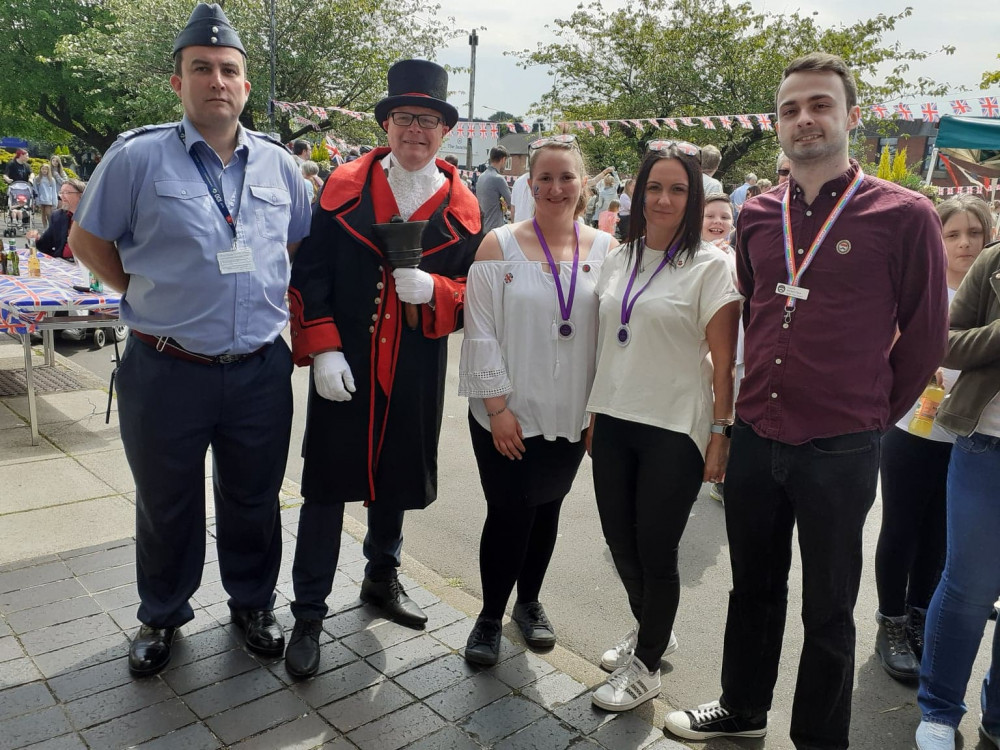 Colourful Platinum Jubilee celebrations outside Alsager Civic.