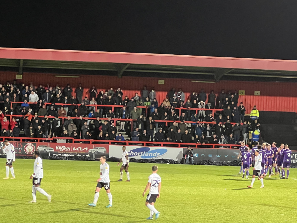 Stevenage 3-1 Crawley. PICTURE: Boro captain Carl Piergianni grabs their second five minutes before the interval. CREDIT: @laythy29