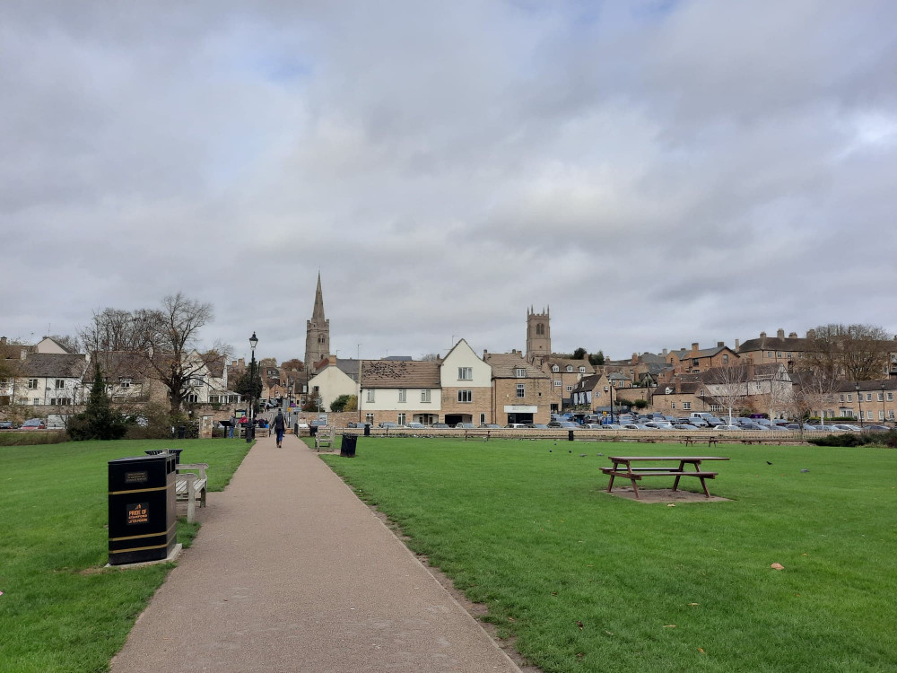 Stamford from the River Welland green space.