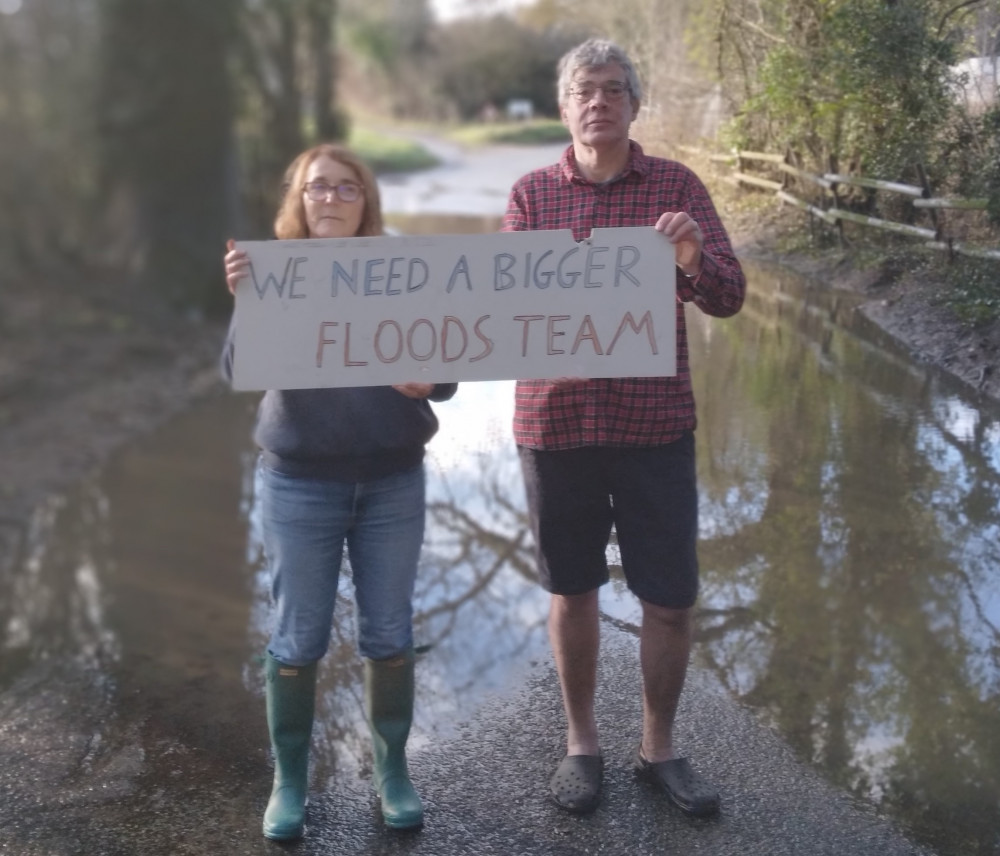 Robert Lindsay at another flooded road