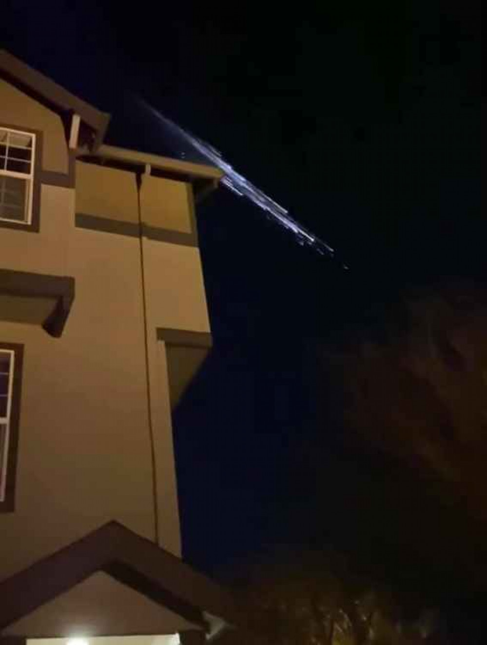 The main body of Elon Musk's Falcon rocket burning up over America earlier this month.