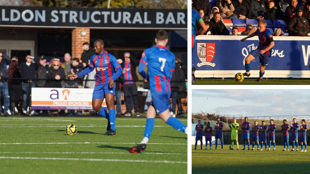 Scott Kemp and new signing Terrell Egbri both started up front against Hullbridge Sports FC. (Photos: Maldon & Tiptree FC)