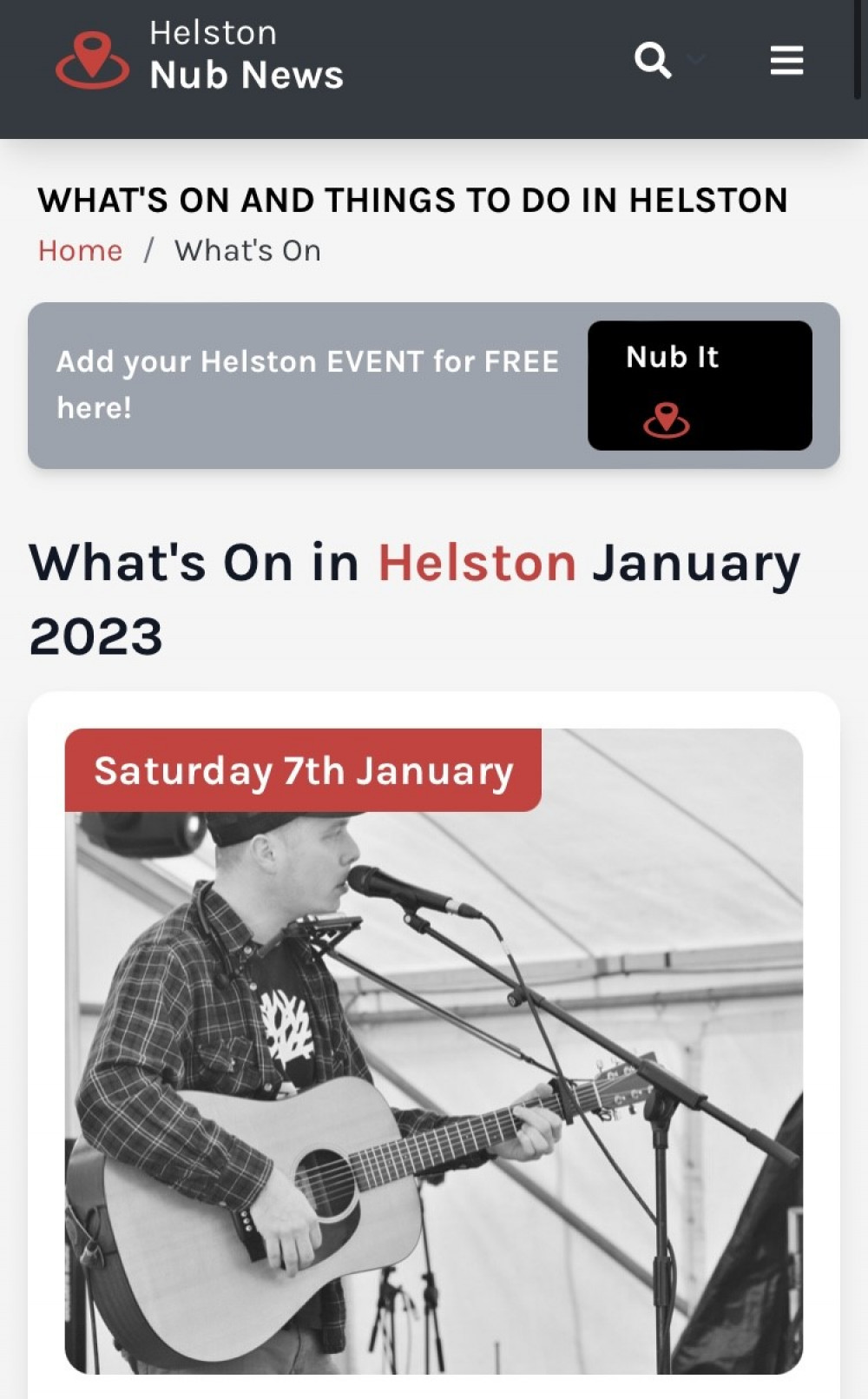 Share your events in Helston on our What's On page 