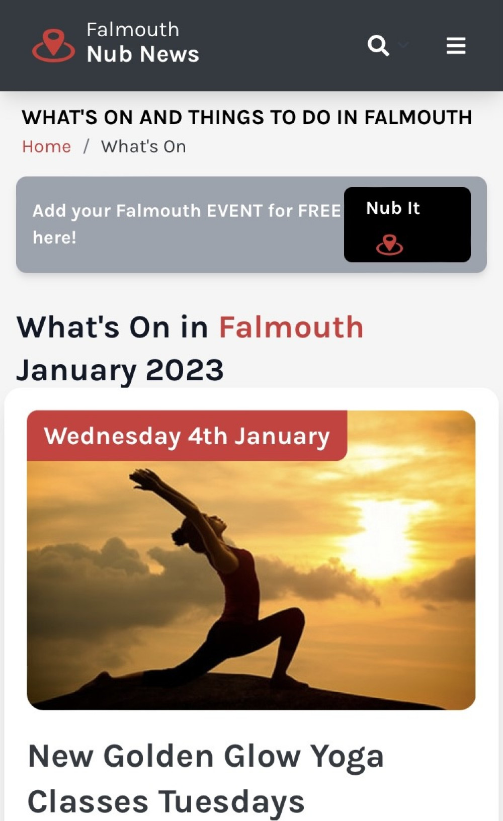 Share your events in Falmouth for free on our What's On page. 