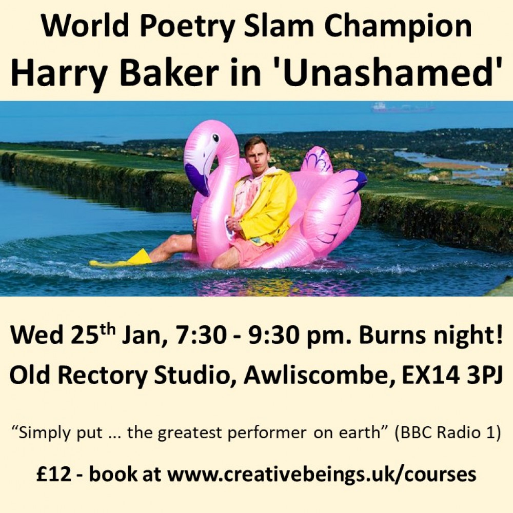 Burns night performance with World Poetry Slam Champion Harry Baker in 'Unashamed'