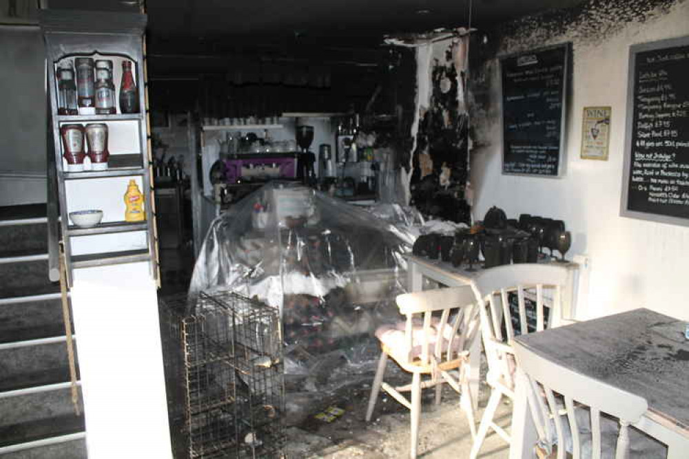 The cafe was damaged by fire after a break-in in October 2022