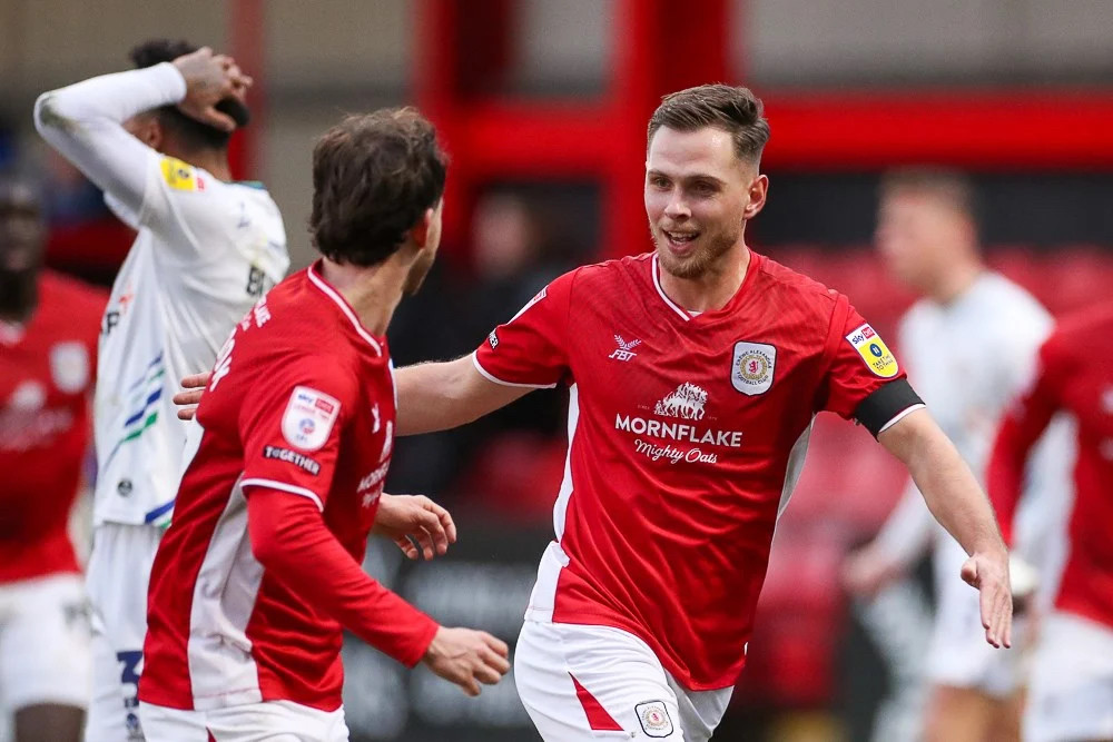 After scoring in the 34th minute against Tranmere Rovers, Charle Colkett went off injured early in the second half (Kevin Warburton).