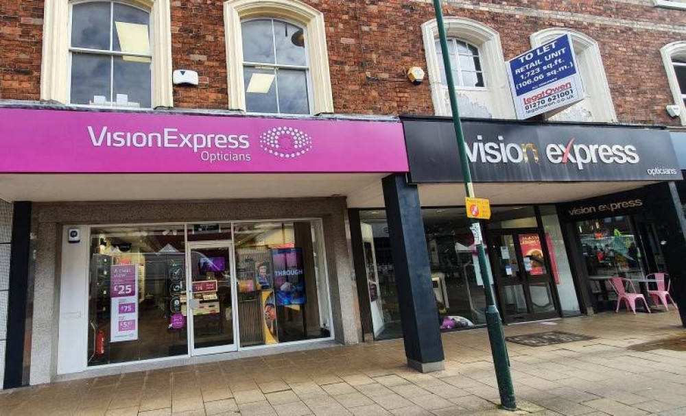 Vision Express occupied 50 Market Street until Spring 2022 - moving next door (left) into the former Barnardo's charity shop (Ryan Parker).