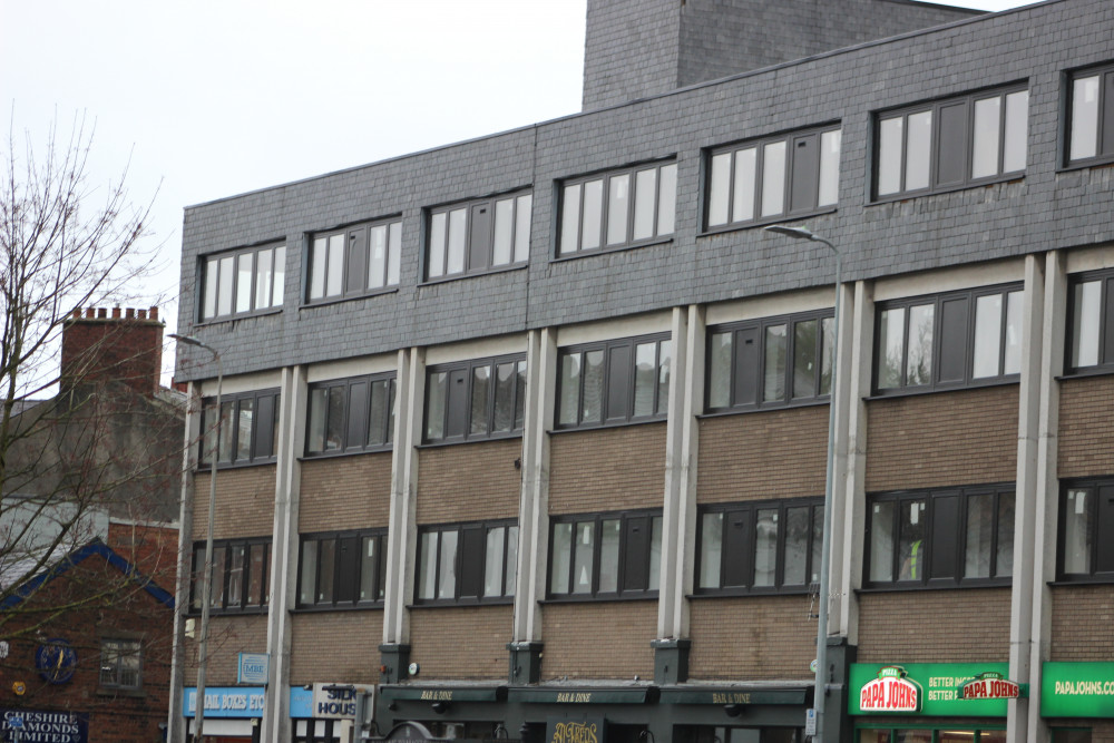 The building - called Silk House - ceased to be used as an office during the 2020 COVID-19 pandemic. (Image - Alexander Greensmith / Macclesfield Nub News)