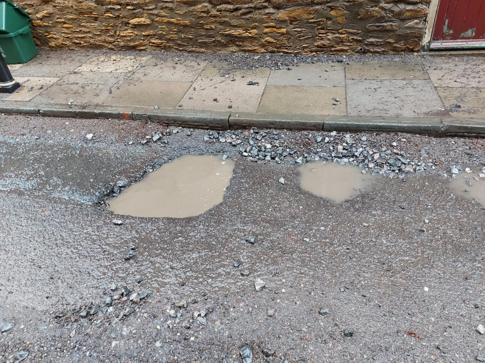 Two of the worst Nub News has seen but at least these potholes are not on a main road Two of the worst Nub News has seen but at least these potholes are not on a main road