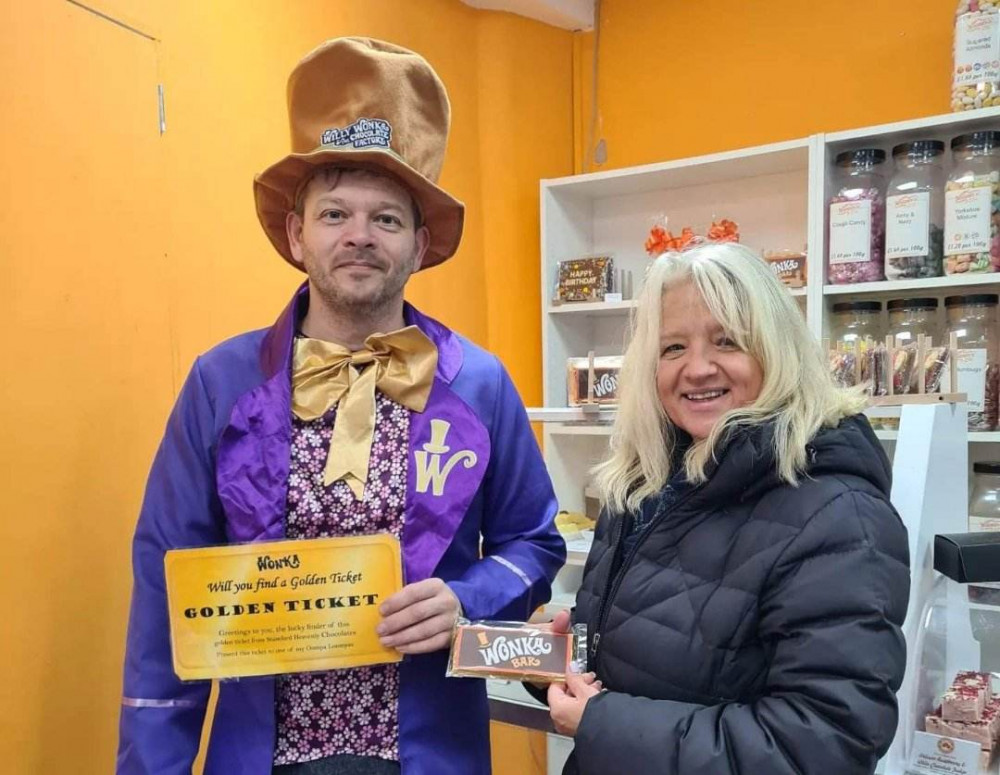 Get a Wonka bar in store to be in with a chance of winning (image courtesy of Stamford Heavenly Chocolates).