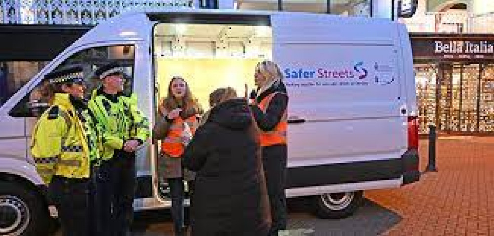 The police safety bus in action. 