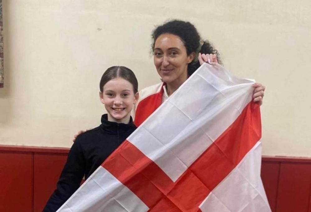 Maizie with her dance teacher, Rochelle Holmes.