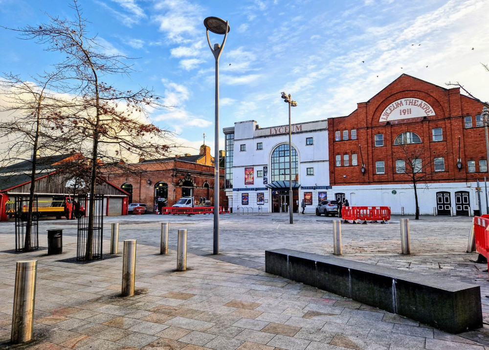 Site clearance of Lyceum Square began on Monday (January 9) - with the removal of trees and a full closure of the area (Ryan Parker).