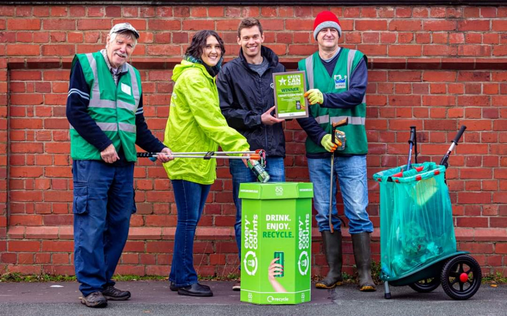 Crewe Clean Team were presented with a Green Can Award by not-for-profit, Every Can Counts, in recognition of their achievements (Matthew Lofthouse).