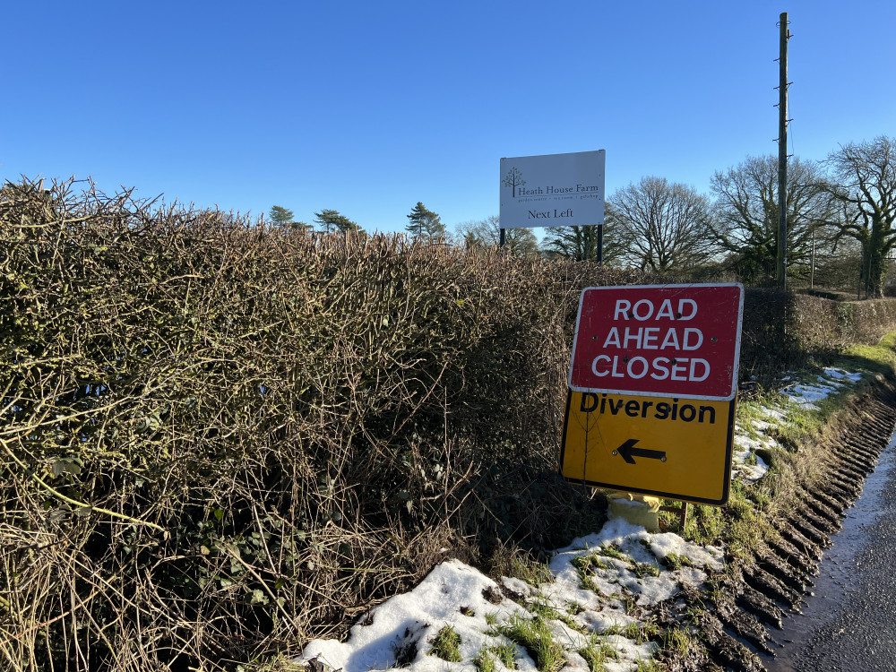 Signs along Blythe Bridge Road (Sarah Garner).