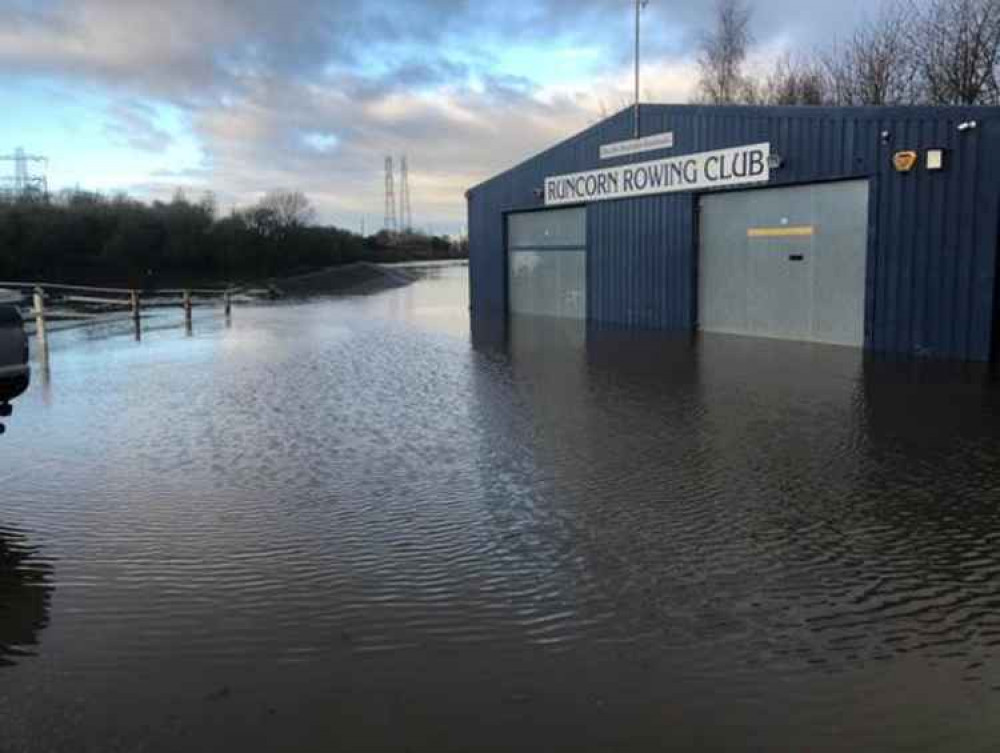 Runcorn Rowing Club after the floods of Storm Christoph. Image: Sue Sljivic