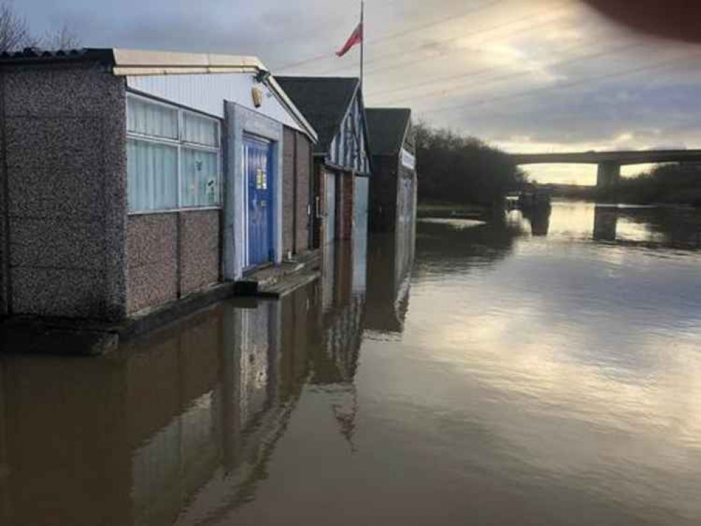 Runcorn Rowing Club after the floods of Storm Christoph. Image: Sue Sljivic