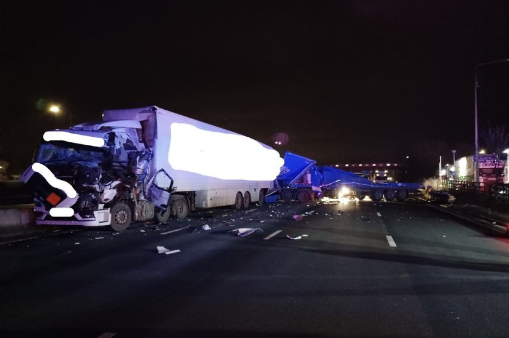 This incident, between J16 and J17, outside Sandbach Services - happened just before 9:30pm on Thursday 26 January (North West Motorway Police).