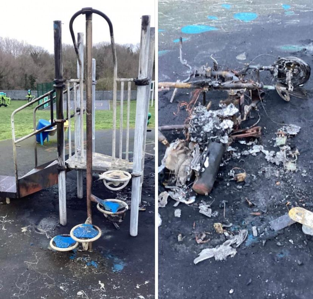 Thurrock Council said thousands of pounds of equipment at Delafield Play Park has been destroyed