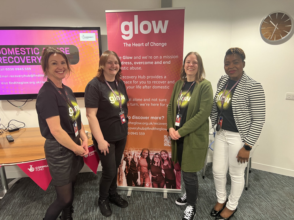 Recovery Hub team – L-R Becky Fedoroff, Emma Jacques, Sarah Heath, Peggy Bamuh (Glow).