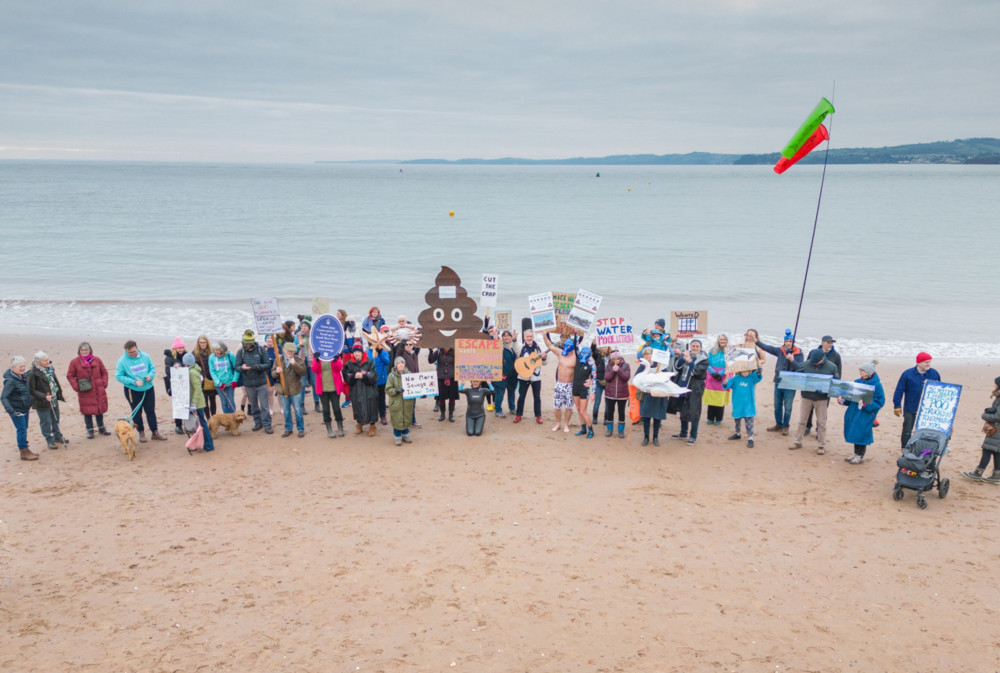 Protesters on beach (Paula Fernley Photography)