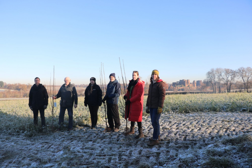 New trees planted at Grounds Farm Kenilworth as part of the scheme between Warwick District Council, Arden Farm Wildlife Network, Warwickshire Wildlife Trust, and the Heart of England Forest (image via WDC)