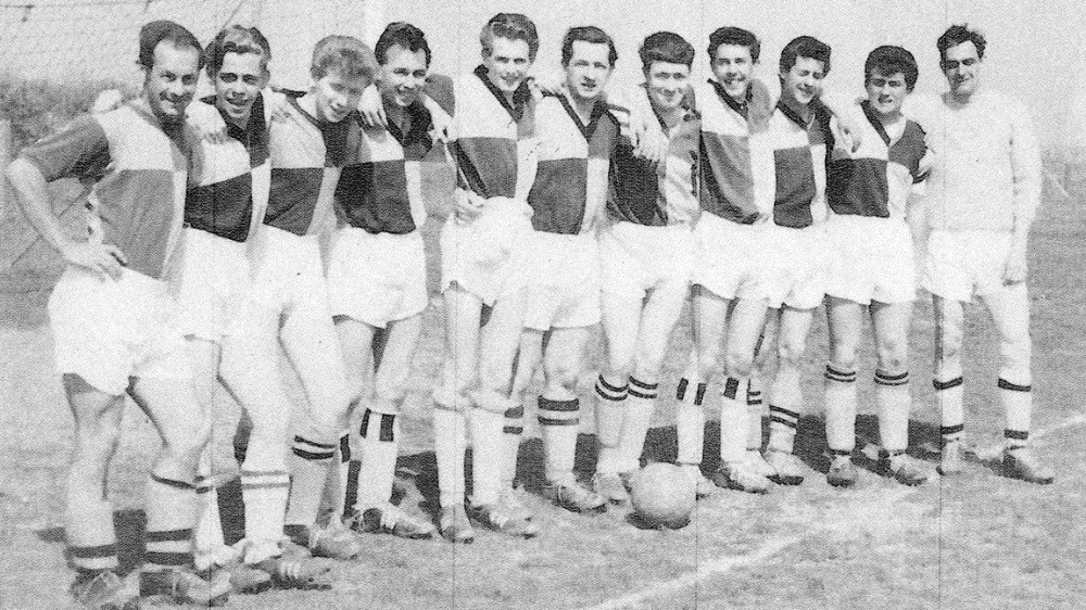 Ginger Bartlett (third from the left) pictured in a Lyme first team of the 1960s Ginger Bartlett (third from the left) pictured in a Lyme first team of the 1960s