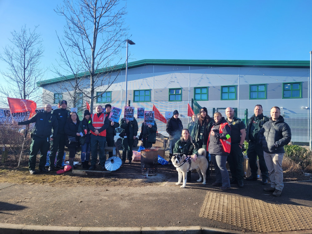 Unite Ambulance picket line (Jonathan Sutton). Unite Ambulance picket line (Jonathan Sutton).