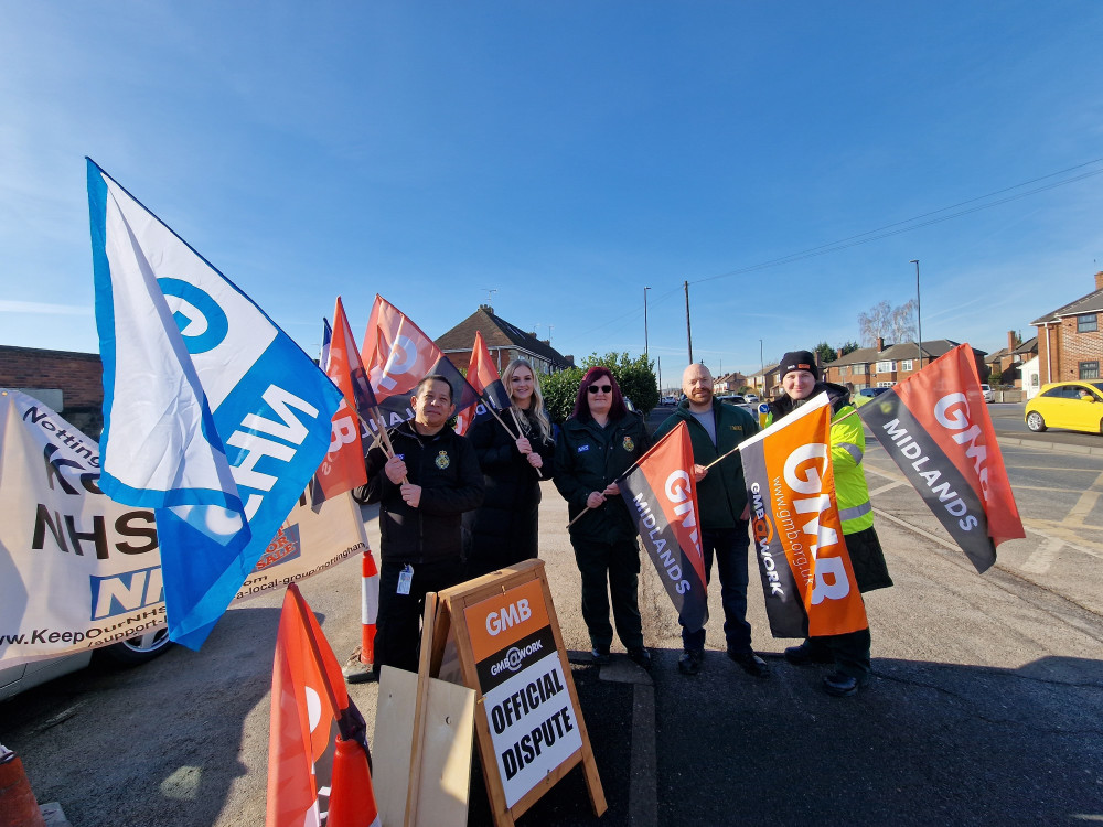 EMAS staff on the picket line. Image credit: Joe Locker/LDRS.