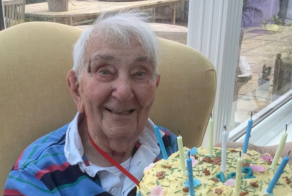 Bert with his cake (Doveleigh Care) Bert with his cake (Doveleigh Care)