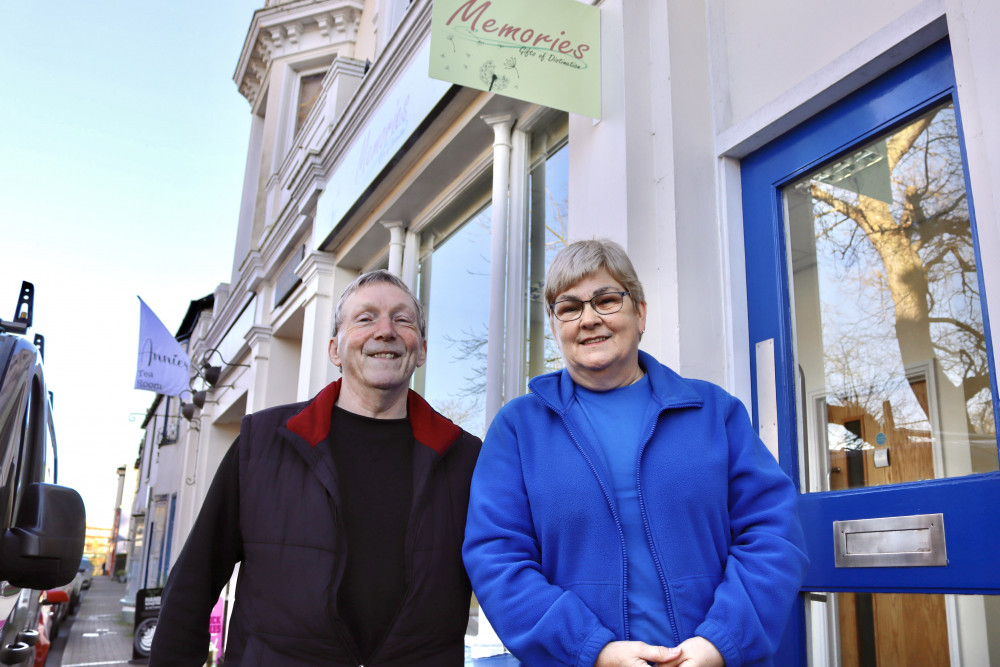 Kevin and Sylvia Jago in front of forthcoming new shop 'Memories' (Nub News/ Will Goddard)