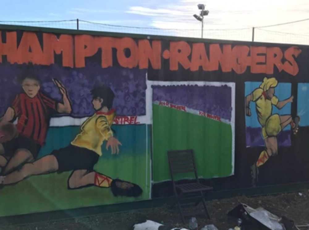 Hampton Rangers Juniors is calling on the local community to help secure funding that would allow the club to replace its rundown shipping container with a new sustainable clubhouse (Credit: Hampton Rangers FC)