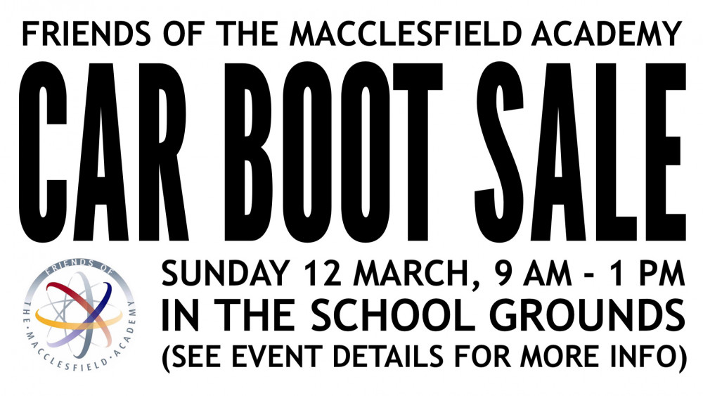 A Macclesfield secondary school is hosting a car boot sale. A Macclesfield secondary school is hosting a car boot sale.