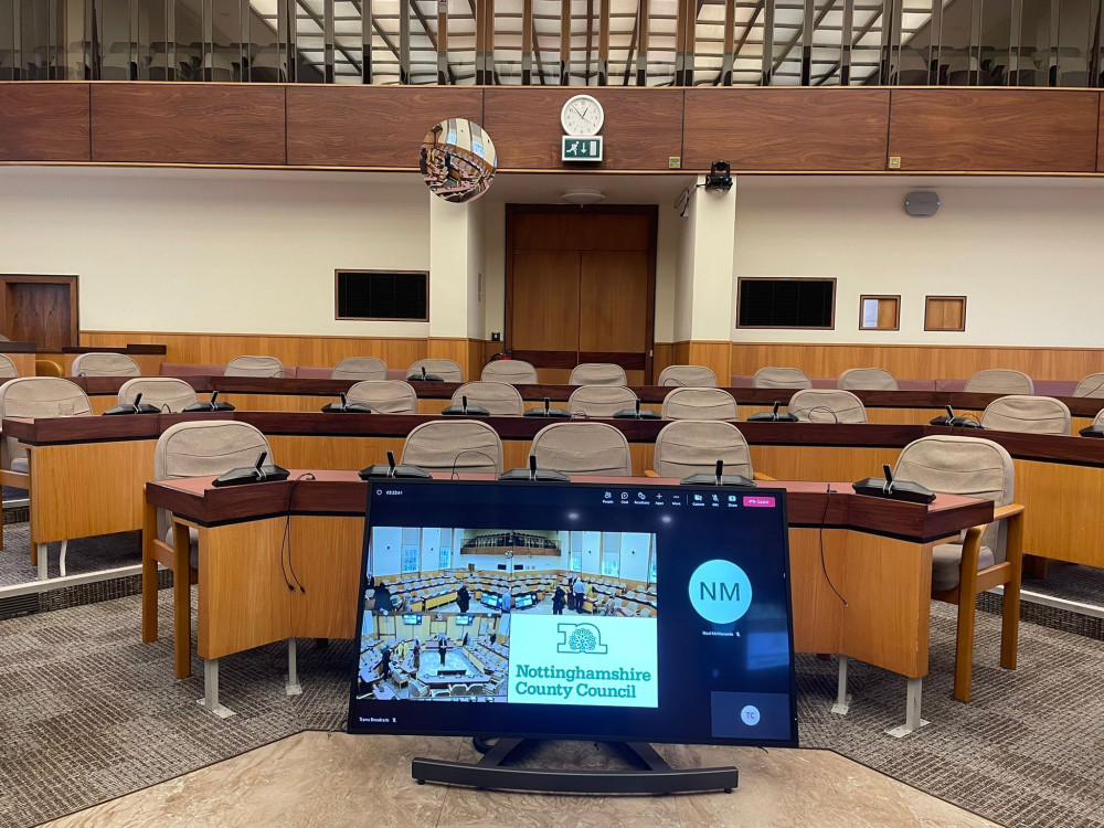 The live stream for Nottinghamshire County Council’s annual budget meeting was down for almost an hour despite it recently spending £335,000 on technology to improve the service. Photo courtesy of LDRS.