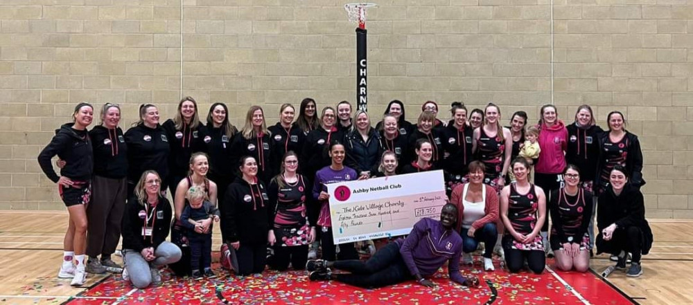 Ashby Netball Club celebrating their new World Record 