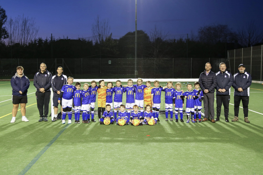 Exmouth Town FC Under-7s sporting the new kits