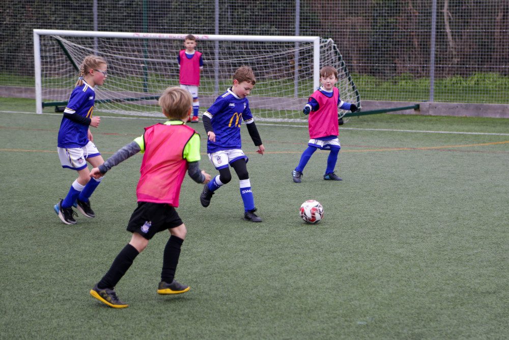 Exmouth Town FC Under-7s sporting the new kits